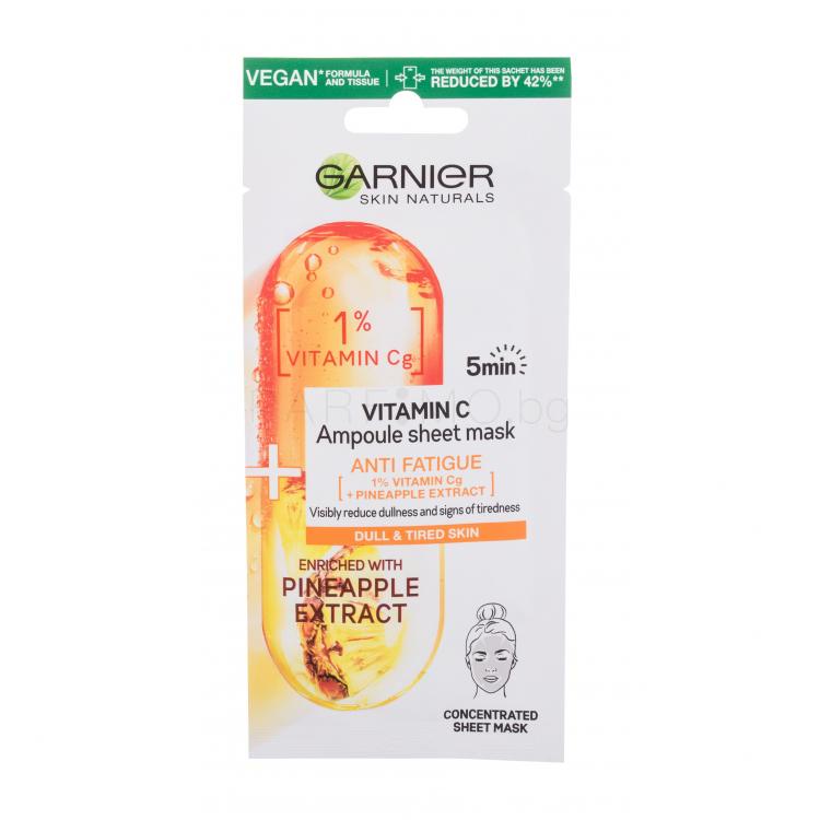 Garnier Skin Naturals Vitamin C Ampoule Sheet Mask Маска за лице за жени 1 бр