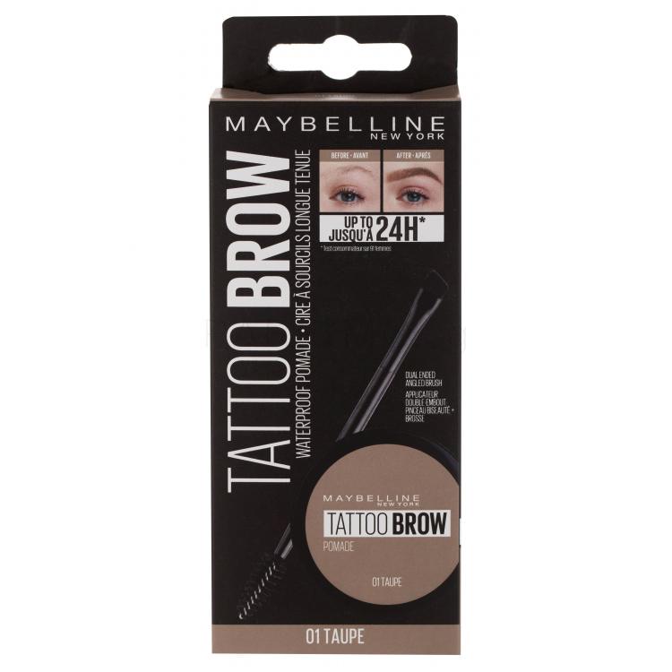 Maybelline Tattoo Brow Lasting Color Pomade Гел и помада за вежди за жени 4 гр Нюанс 01 Taupe