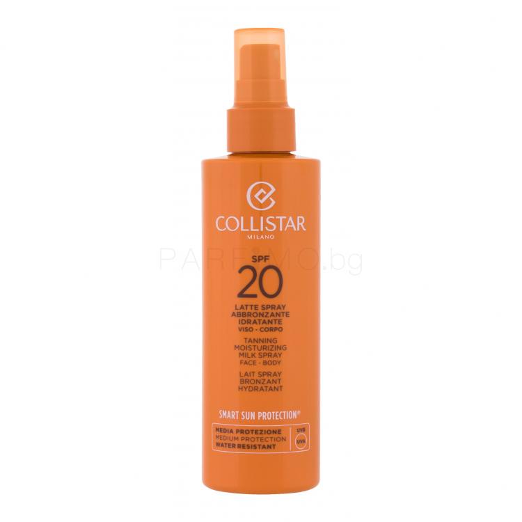 Collistar Smart Sun Protection Tanning Moisturizing Milk Spray SPF20 Слънцезащитна козметика за тяло 200 ml