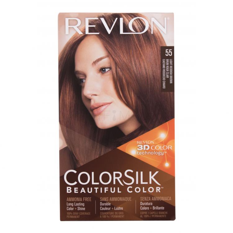 Revlon Colorsilk Beautiful Color Боя за коса за жени Нюанс 55 Light Reddish Brown Комплект