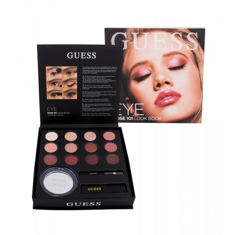 GUESS Look Book Eye Подаръчен комплект сенки за очи 12 x 1,16 g + спирала Black 4 ml + молив за очи Black 0,5 g + огледало