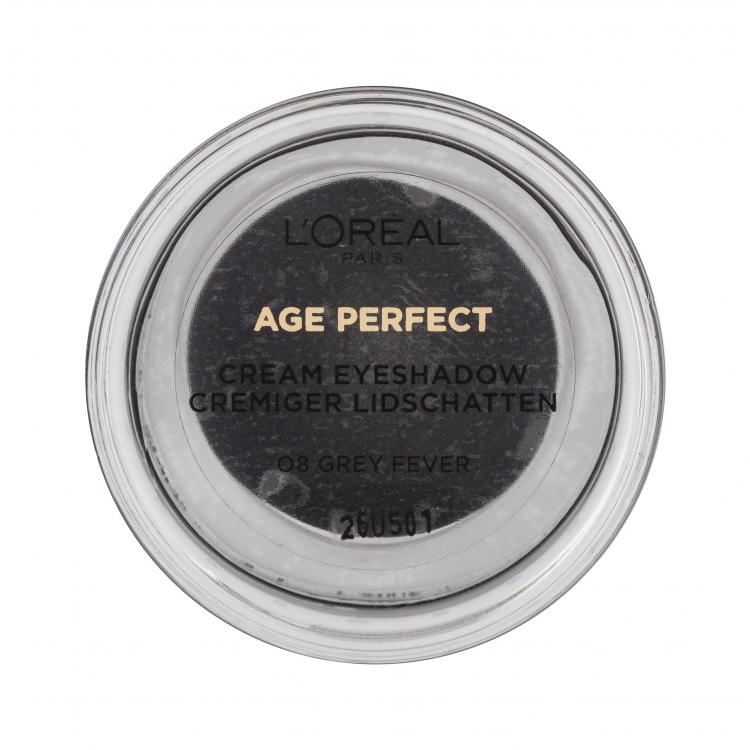 L&#039;Oréal Paris Age Perfect Cream Eyeshadow Сенки за очи за жени 4 ml Нюанс 08 Grey Fever