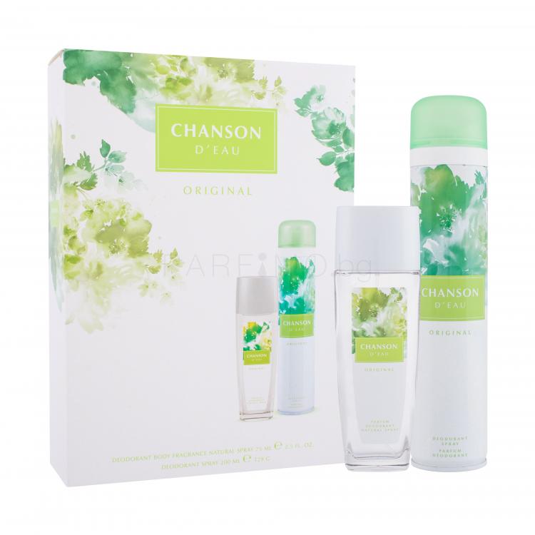Chanson d´Eau Подаръчен комплект дезодорант в стъклен флакон 75 ml + део спрей 200 ml