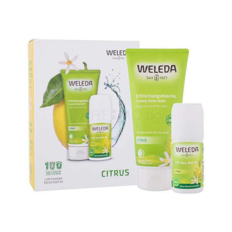 Weleda Citrus Подаръчен комплект душ крем Citrus Creamy Body Wash 200 ml + рол-он Citrus 24h Deo Roll-On 50 ml