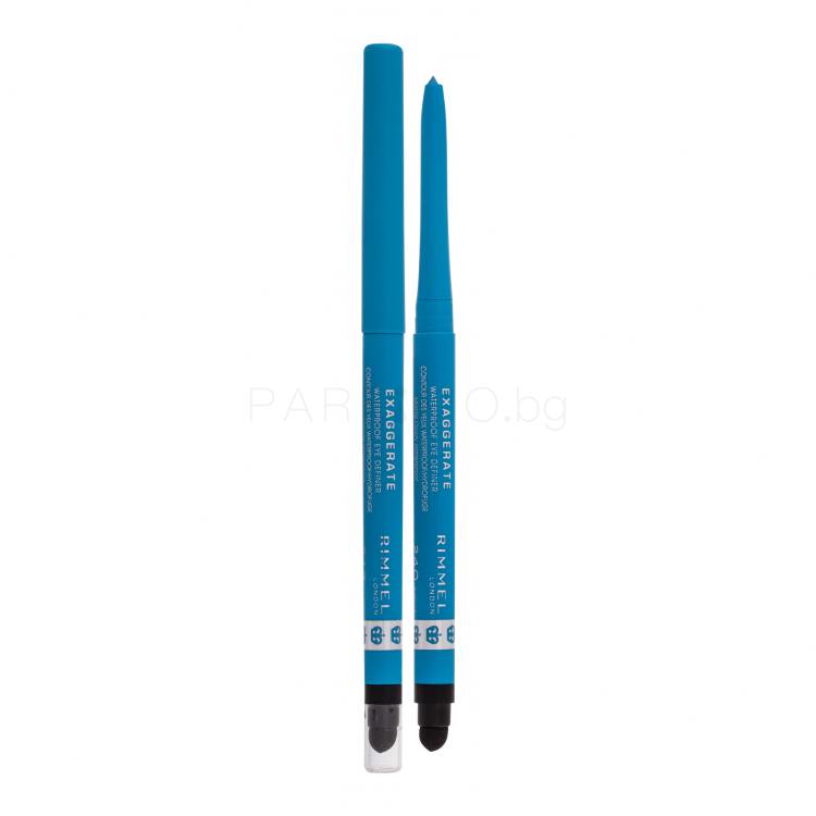 Rimmel London Exaggerate Waterproof Молив за очи за жени 0,28 g Нюанс 240 Aqua Sparkle