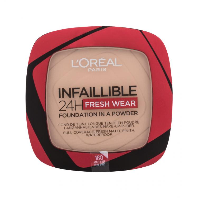 L'Oréal Paris Infaillible 24H Fresh Wear Foundation In A Powder Фон дьо тен за жени 9 g Нюанс 180 Rose Sand
