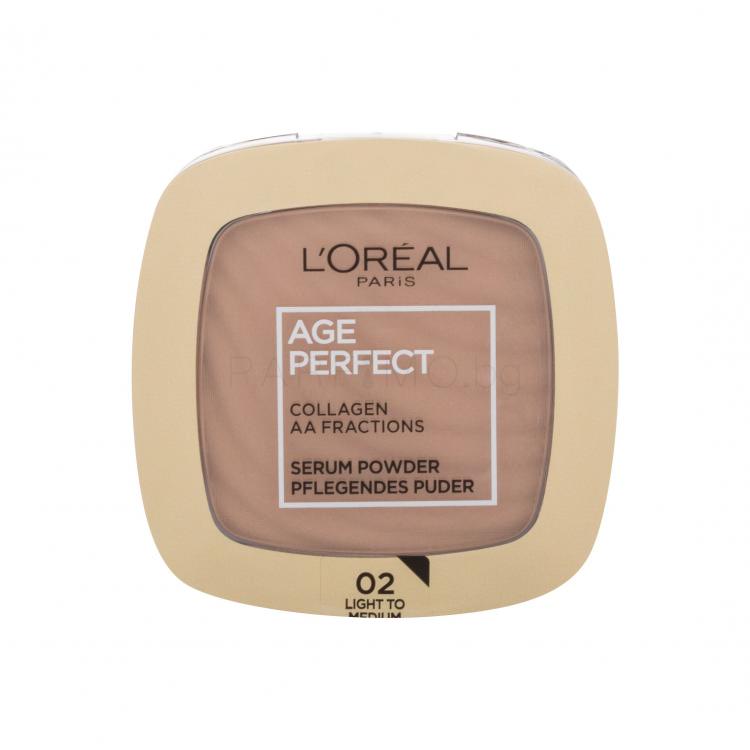 L&#039;Oréal Paris Age Perfect Serum Powder Пудра за жени 9 гр Нюанс 02 Light To Medium