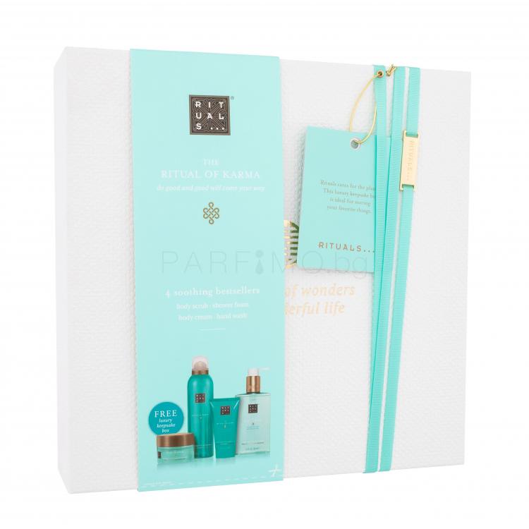 Rituals The Ritual Of Karma Gift Set Подаръчен комплект душ пяна The Ritual Of Karma 200 ml + пилинг за тяло The Ritual Of Karma 125 g + крем за тяло The Ritual Of Karma 70 ml + сапун за ръце The Ritual Of Karma 300 ml