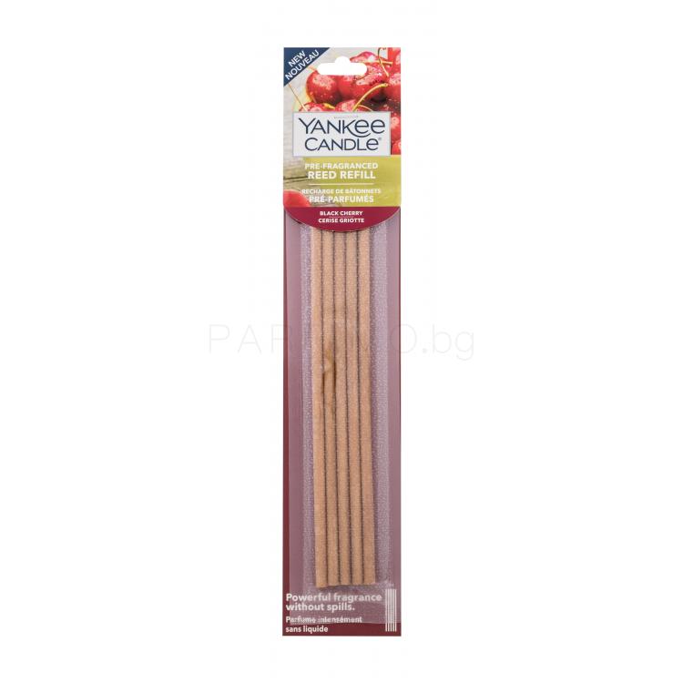 Yankee Candle Black Cherry Pre-Fragranced Reed Refill Ароматизатори за дома и дифузери 5 бр