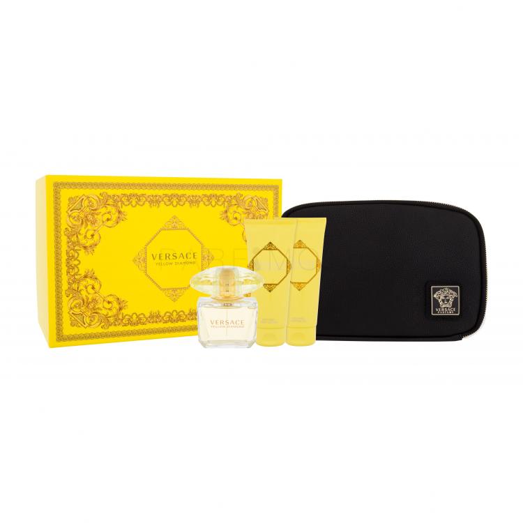 Versace Yellow Diamond Подаръчен комплект EDT 90 ml + лосион за тяло 100 ml +  душ гел 100 ml + козметична чантичка