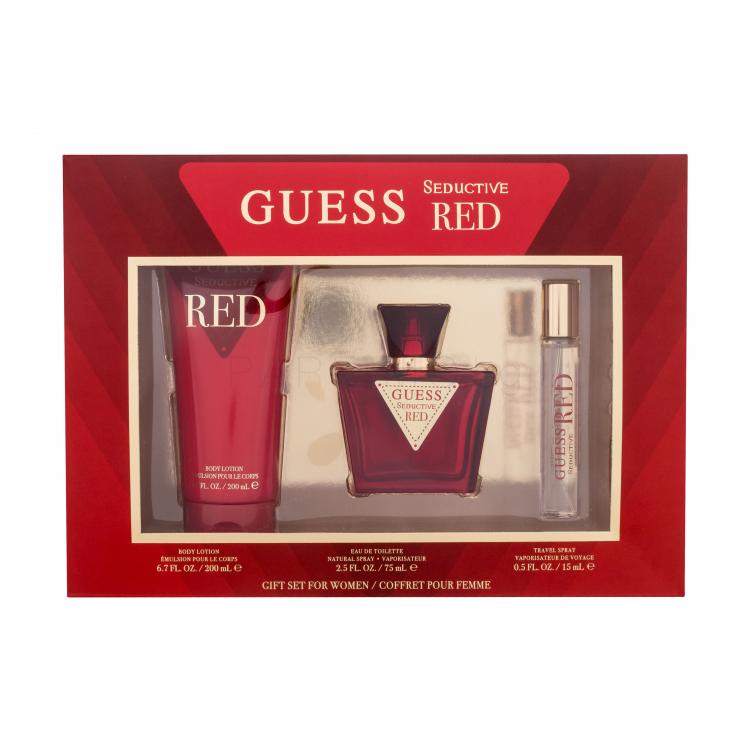 GUESS Seductive Red Подаръчен комплект за жени EDT 75 ml + лосион за тяло 200 ml + EDT 15 ml