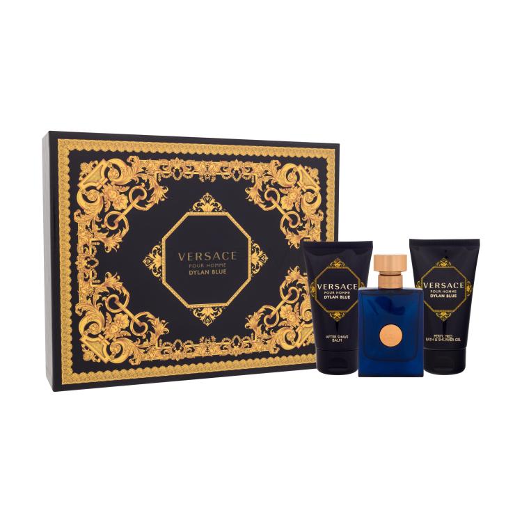 Versace Pour Homme Dylan Blue Подаръчен комплект EDT 50 ml + душ гел 50 ml + афтършейв балсам 50 ml увредена кутия