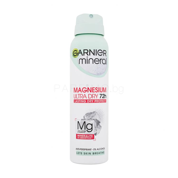 Garnier Mineral Magnesium Ultra Dry 72h Антиперспирант за жени 150 ml