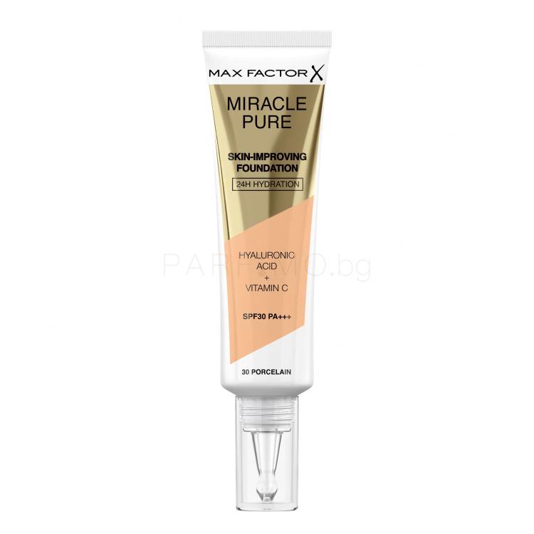 Max Factor Miracle Pure Skin-Improving Foundation SPF30 Фон дьо тен за жени 30 ml Нюанс 30 Porcelain