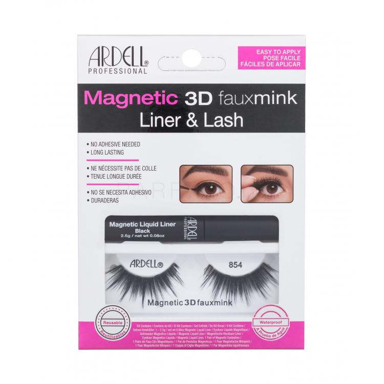 Ardell Magnetic 3D Faux Mink 854 Изкуствени мигли за жени Нюанс Black Комплект