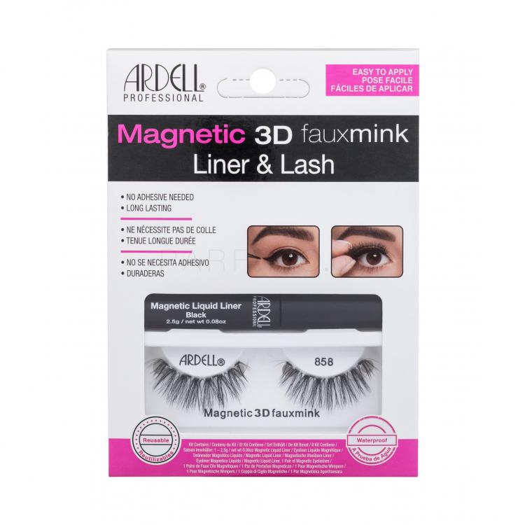 Ardell Magnetic 3D Faux Mink 858 Изкуствени мигли за жени Нюанс Black Комплект