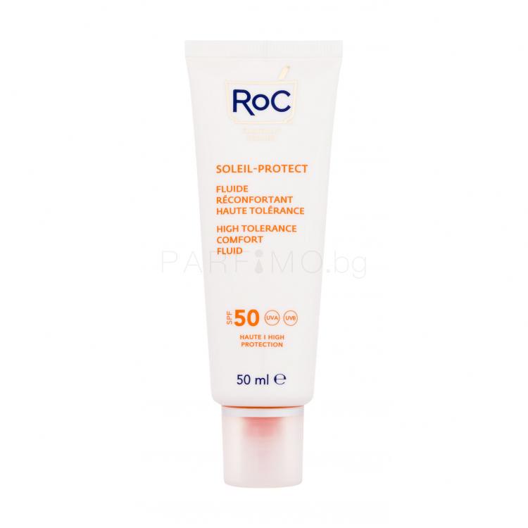 RoC Soleil-Protect High Tolerance Comfort Fluid SPF50 Слънцезащитен продукт за лице за жени 50 ml