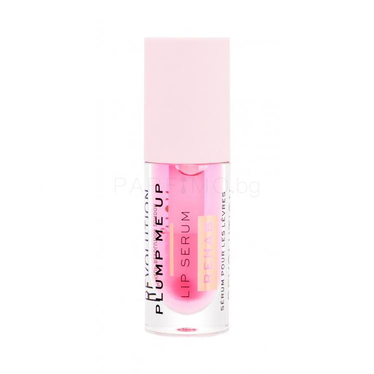 Makeup Revolution London Rehab Plump Me Up Lip Serum Масло за устни за жени 4,6 ml Нюанс Pink Glaze