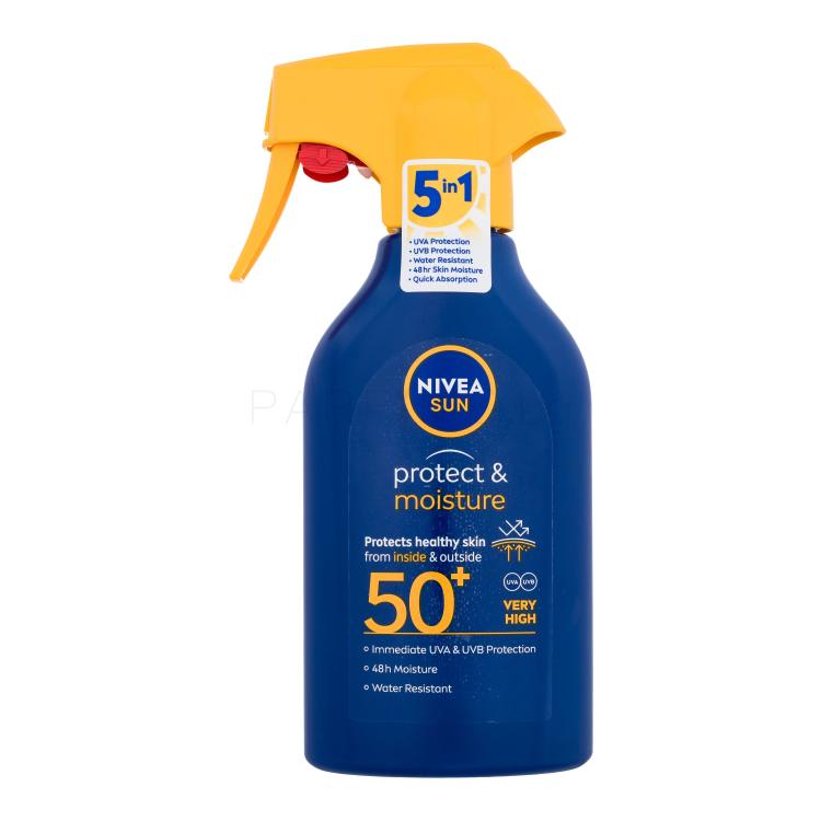 Nivea Sun Protect &amp; Moisture SPF50+ Слънцезащитна козметика за тяло 270 ml