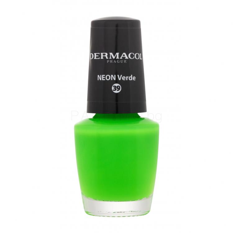 Dermacol Neon Лак за нокти за жени 5 ml Нюанс 39 Neon Verde