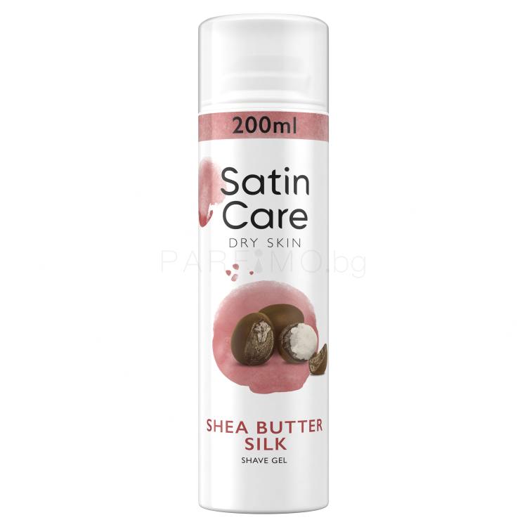 Gillette Satin Care Dry Skin Shea Butter Silk Гел за бръснене за жени 200 ml