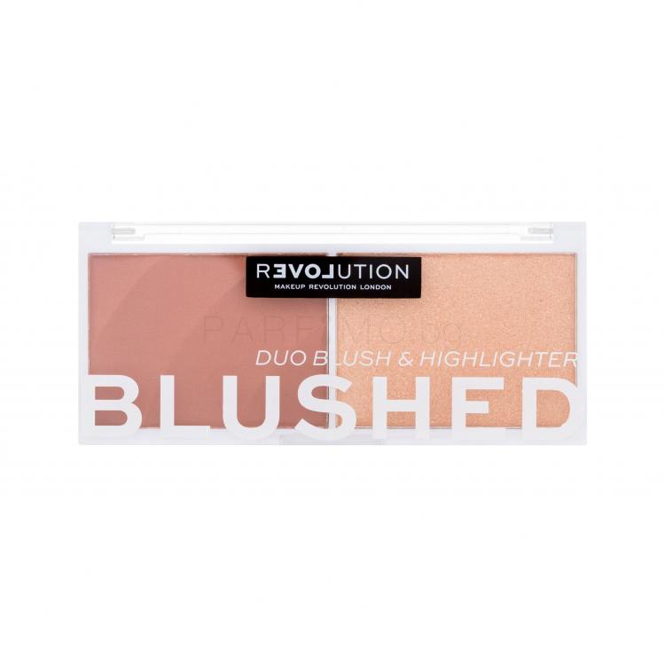 Revolution Relove Colour Play Blushed Duo Blush &amp; Highlighter Контурираща палитра за жени 5,8 g Нюанс Kindness