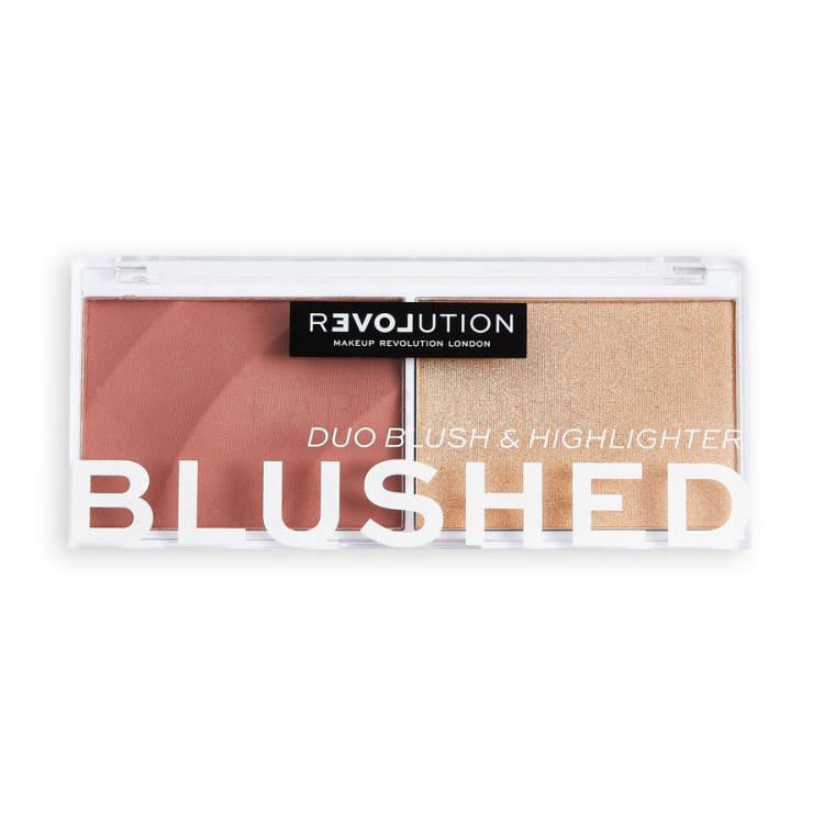 Revolution Relove Colour Play Blushed Duo Blush &amp; Highlighter Контурираща палитра за жени 5,8 гр Нюанс Kindness