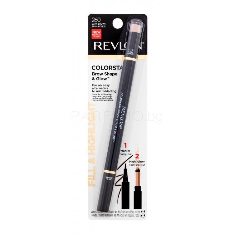 Revlon Colorstay Brow Shape &amp; Glow Молив за вежди за жени 0,83 гр Нюанс 260 Dark Brown