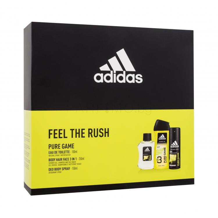 Adidas Pure Game Подаръчен комплект EDT 100 ml + душ гел 250 ml + дезодорант 150 ml