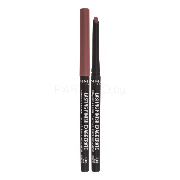 Rimmel London Lasting Finish Exaggerate Молив за устни за жени 0,35 g Нюанс 018 Rose Addiction