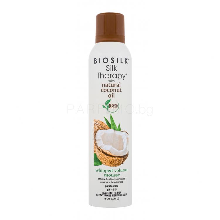 Farouk Systems Biosilk Silk Therapy Organic Coconut Oil Whipped Volume Mousse Втвърдител за коса за жени 227 g