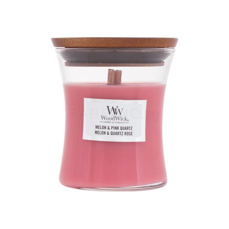 WoodWick Melon &amp; Pink Quartz Ароматна свещ 85 гр