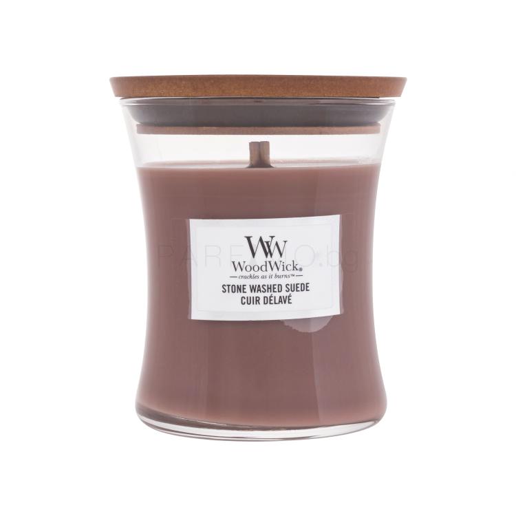 WoodWick Stone Washed Suede Ароматна свещ 85 гр