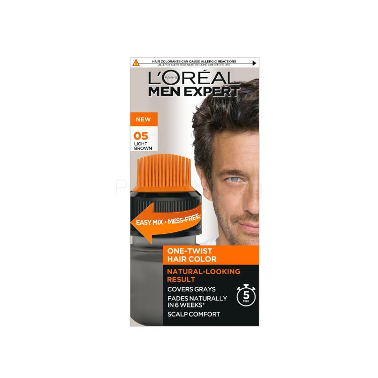 L&#039;Oréal Paris Men Expert One-Twist Hair Color Боя за коса за мъже 50 ml Нюанс 05 Light/Medium Brown