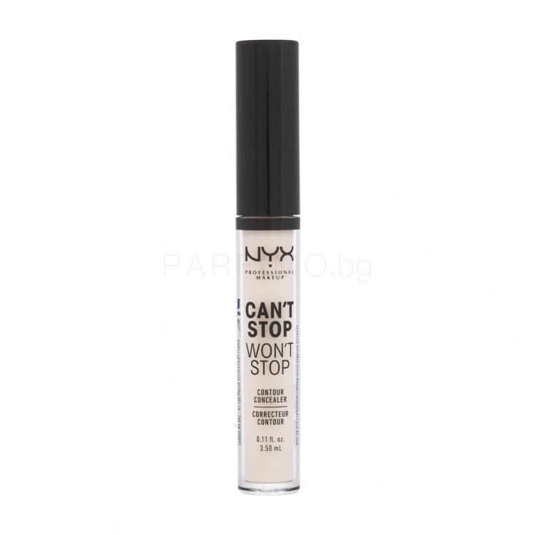 NYX Professional Makeup Can&#039;t Stop Won&#039;t Stop Contour Concealer Коректор за жени 3,5 ml Нюанс 01 Pale