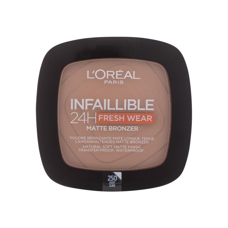 L&#039;Oréal Paris Infaillible 24H Fresh Wear Matte Bronzer Бронзант за жени 9 гр Нюанс 250 Light