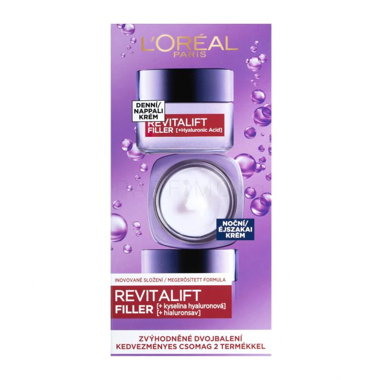 L&#039;Oréal Paris Revitalift Filler HA Duo Set Подаръчен комплект дневен крем за лице Revitalift Filler HA 50 ml + нощен крем за лице Revitalift Filler HA 50 ml