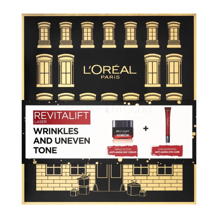 L&#039;Oréal Paris Revitalift Laser X3 Day Cream Подаръчен комплект дневен крем за лице Revitalift Laser X3 50 ml + околоочен крем Revitalift Laser X3 15 ml