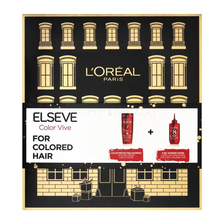 L&#039;Oréal Paris Elseve Color-Vive Подаръчен комплект шампоан Elseve Color Vive 250 ml + балсам за коса Elseve Color Vive 8 Second Wonder Water 200 ml