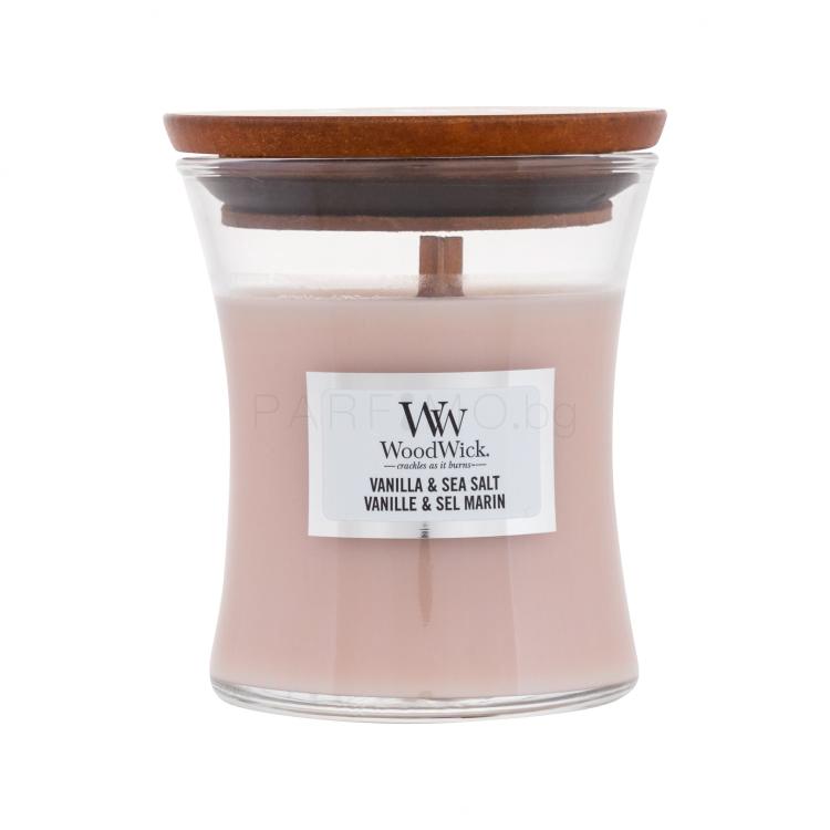WoodWick Vanilla &amp; Sea Salt Ароматна свещ 85 g