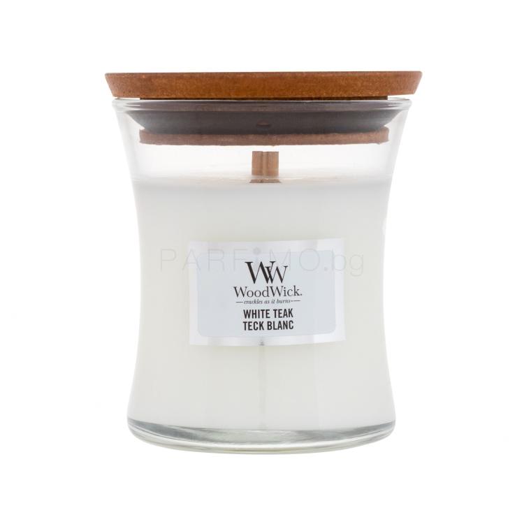 WoodWick White Teak Ароматна свещ 85 g