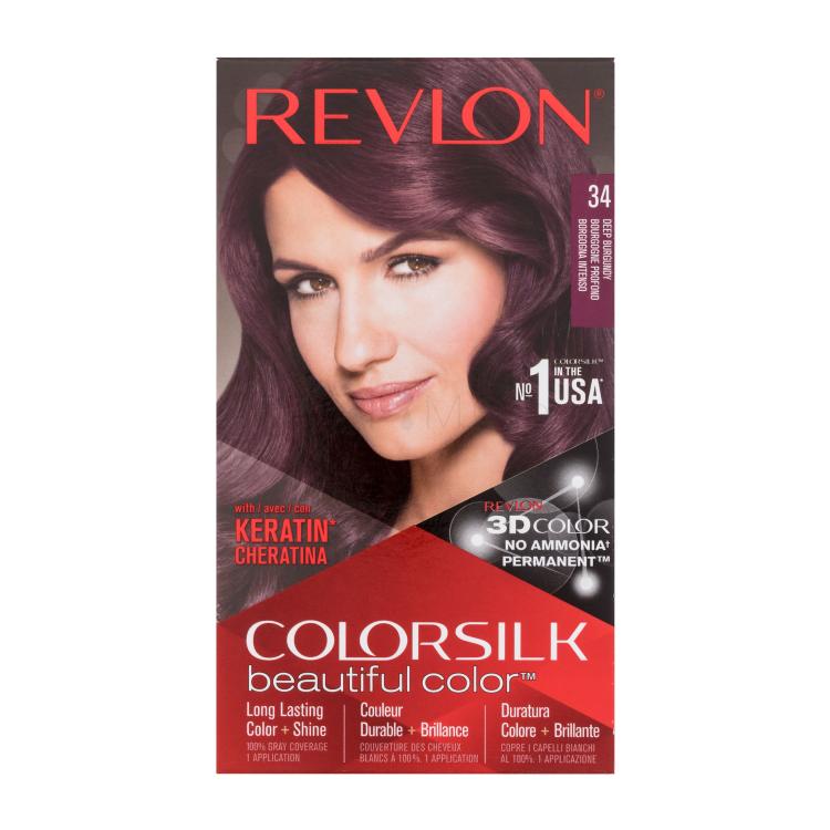 Revlon Colorsilk Beautiful Color Боя за коса за жени Нюанс 34 Deep Burgundy Комплект