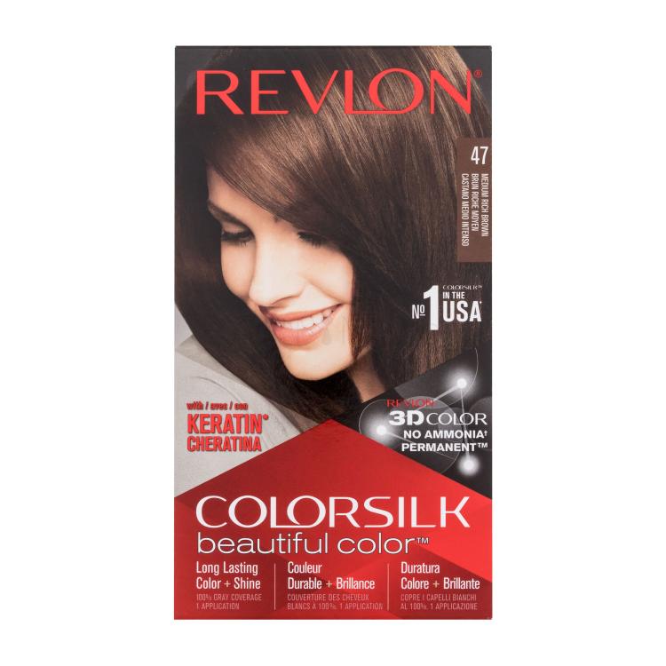 Revlon Colorsilk Beautiful Color Боя за коса за жени Нюанс 47 Medium Rich Brown Комплект