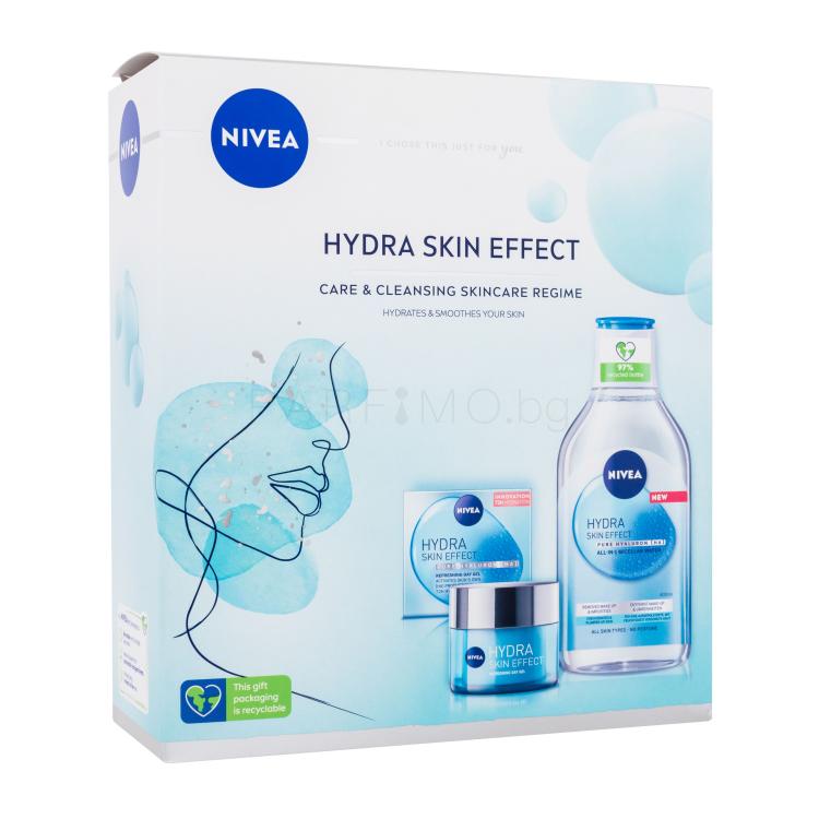 Nivea Hydra Skin Effect Gift Set Подаръчен комплект дневен гел за лице Hydra Skin Effect 50 ml + мицеларна вода Hydra Skin Effect 400 ml