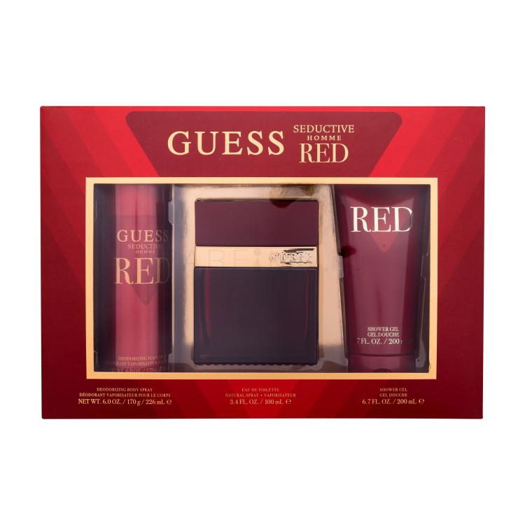 GUESS Seductive Homme Red Подаръчен комплект EDT 100 ml + дезодорант 226 ml + душ гел 200 ml