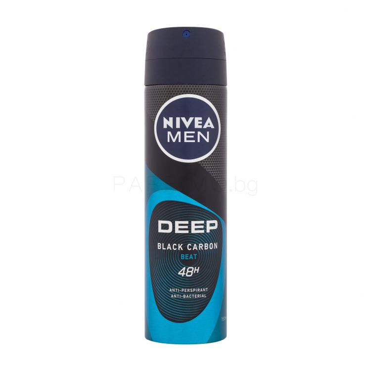 Nivea Men Deep Black Carbon Beat 48H Антиперспирант за мъже 150 ml