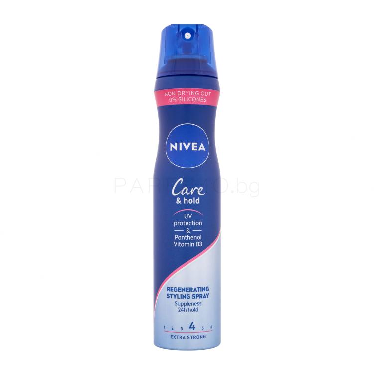 Nivea Care &amp; Hold Regenerating Styling Spray Лак за коса за жени 250 ml