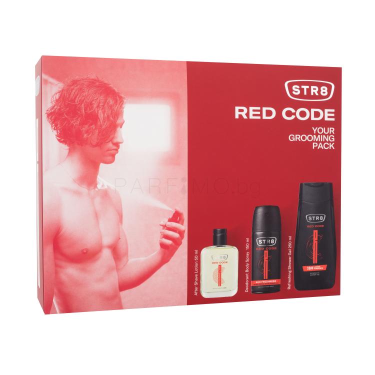 STR8 Red Code Подаръчен комплект одеколон 50 ml + дезодорант 150 ml + душ гел 250 ml