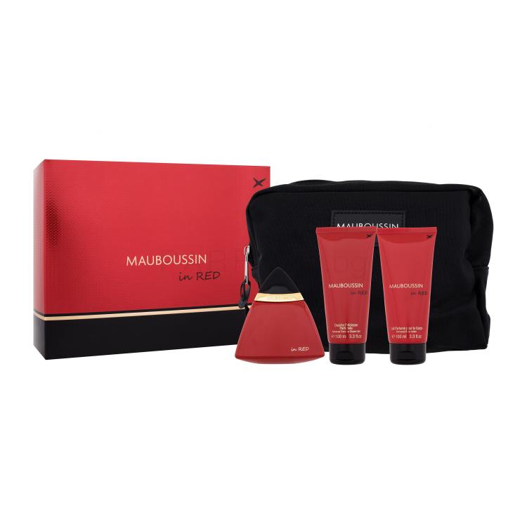 Mauboussin Mauboussin in Red Подаръчен комплект EDP 100 ml + душ гел 100 ml + лосион за тяло 100 ml + козметична чантичка