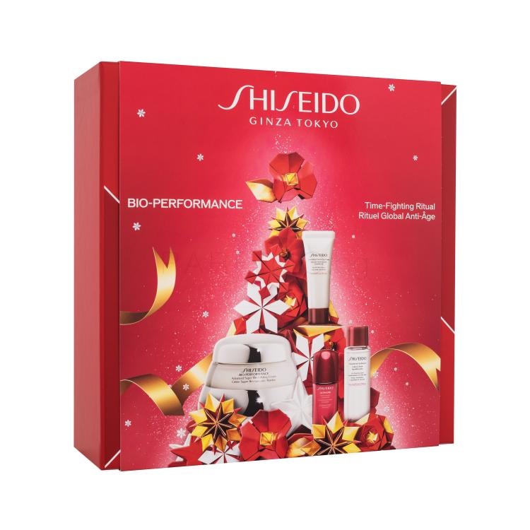 Shiseido Bio-Performance Time-Fighting Ritual Подаръчен комплект дневен крем за лице Bio-Performance 50 ml + почистваща пяна за лице Clarifying Cleansing Foam 15 ml + тоник за лице Treatment Softener 30 ml + серум за лице Ultimune 10 ml